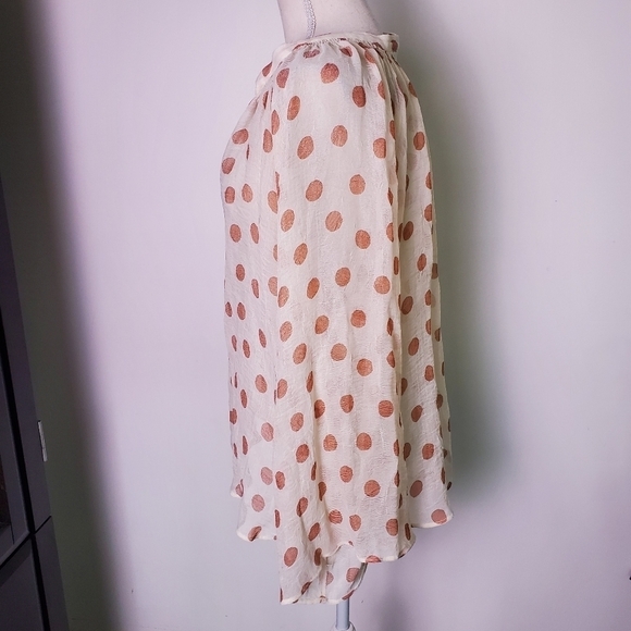 Zara Polka Dot Gauze Long Sleeved Top - Picture 5 of 10